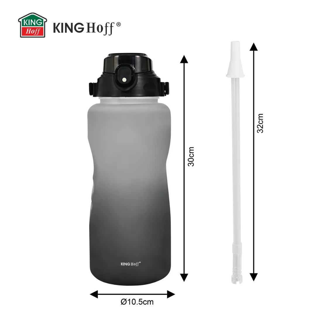 Butelka na wodę 2L, ze słomką, BPA-free, szczelna, KINGHoff KH-2009 — zdjęcie 8
