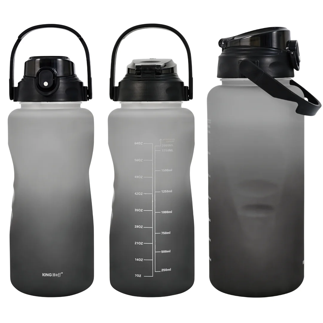 Butelka na wodę 2L, ze słomką, BPA-free, szczelna, KINGHoff KH-2009 — zdjęcie 11