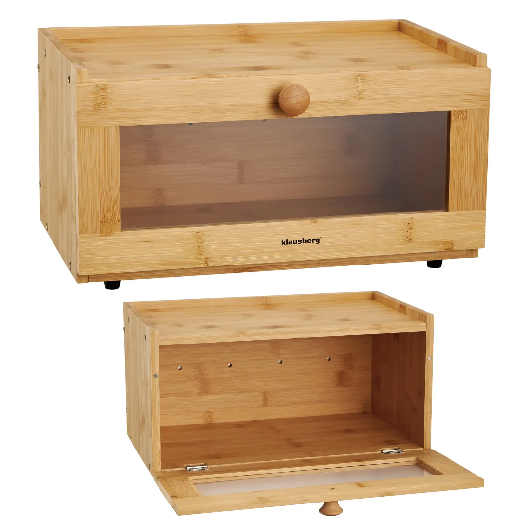 Chlebak bambusowy, akrylowy front, 35,5×24×18cm, Klausberg, KB-7923 — zdjęcie 12