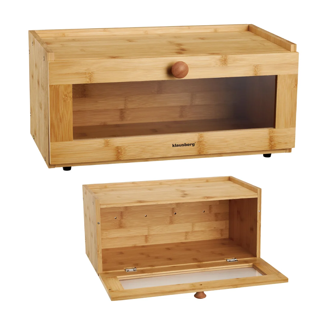 Chlebak bambusowy, akrylowy front, 40×24,5×19cm, Klausberg, KB-7924 — zdjęcie 12