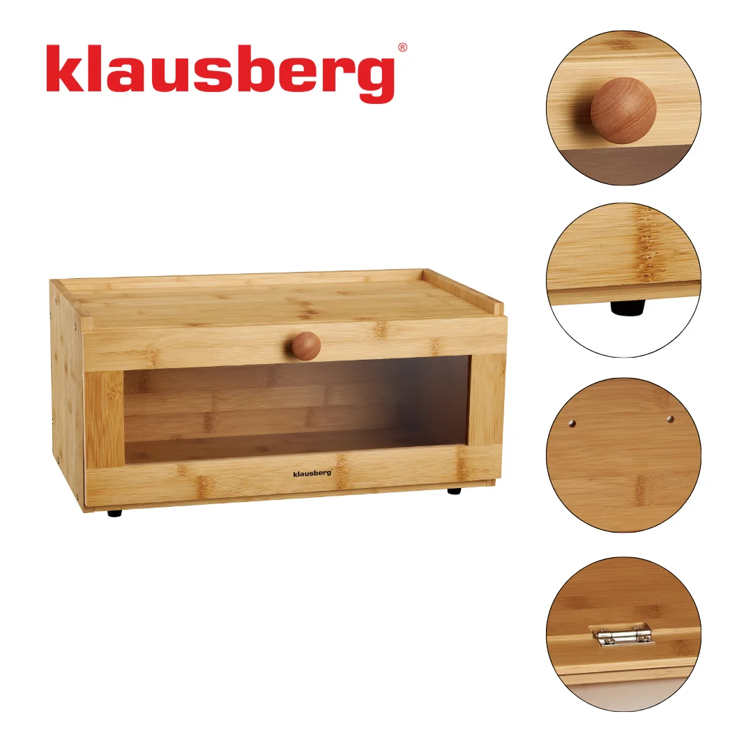 Chlebak bambusowy, akrylowy front, 40×24,5×19cm, Klausberg, KB-7924 — zdjęcie 14