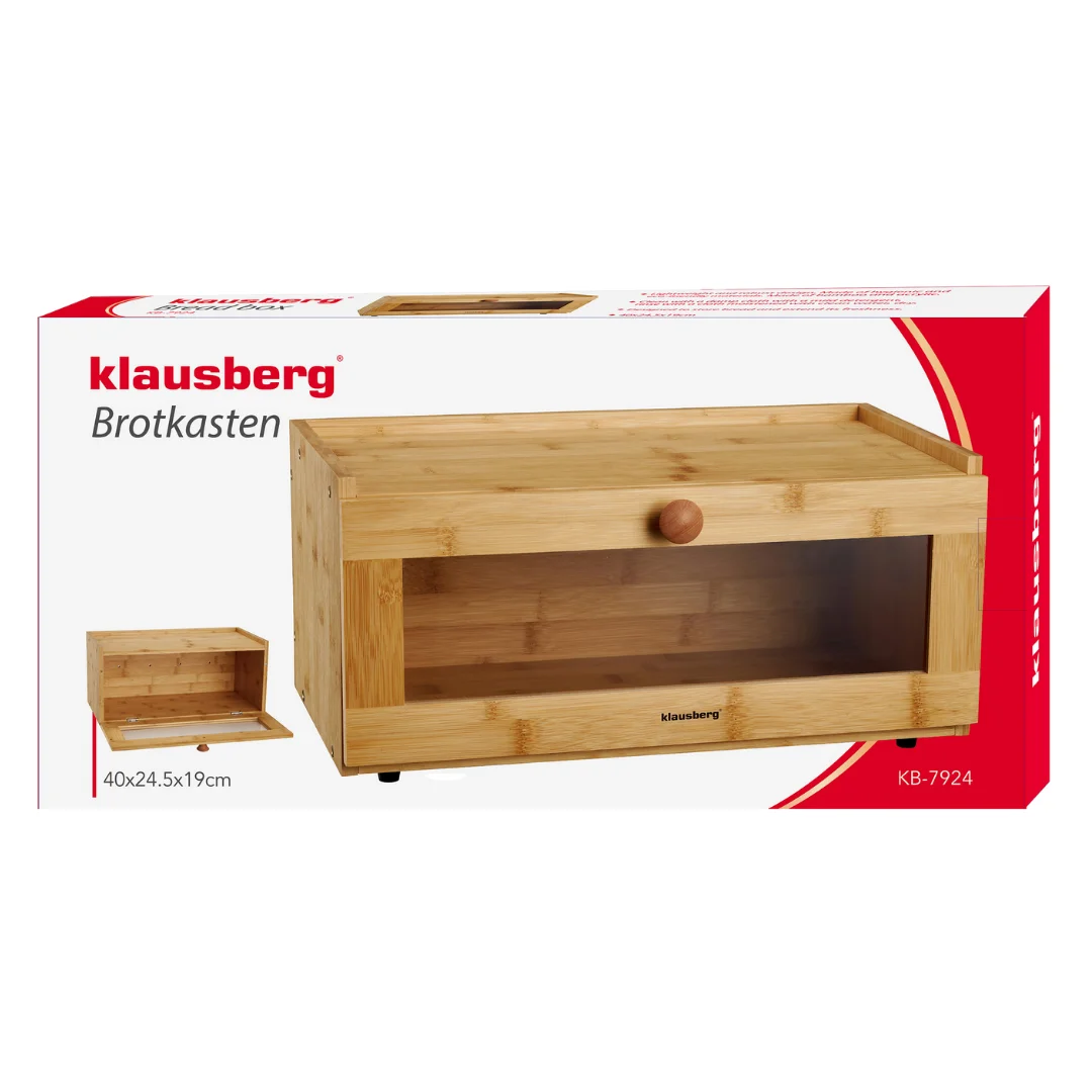 Chlebak bambusowy, akrylowy front, 40×24,5×19cm, Klausberg, KB-7924 — zdjęcie 15