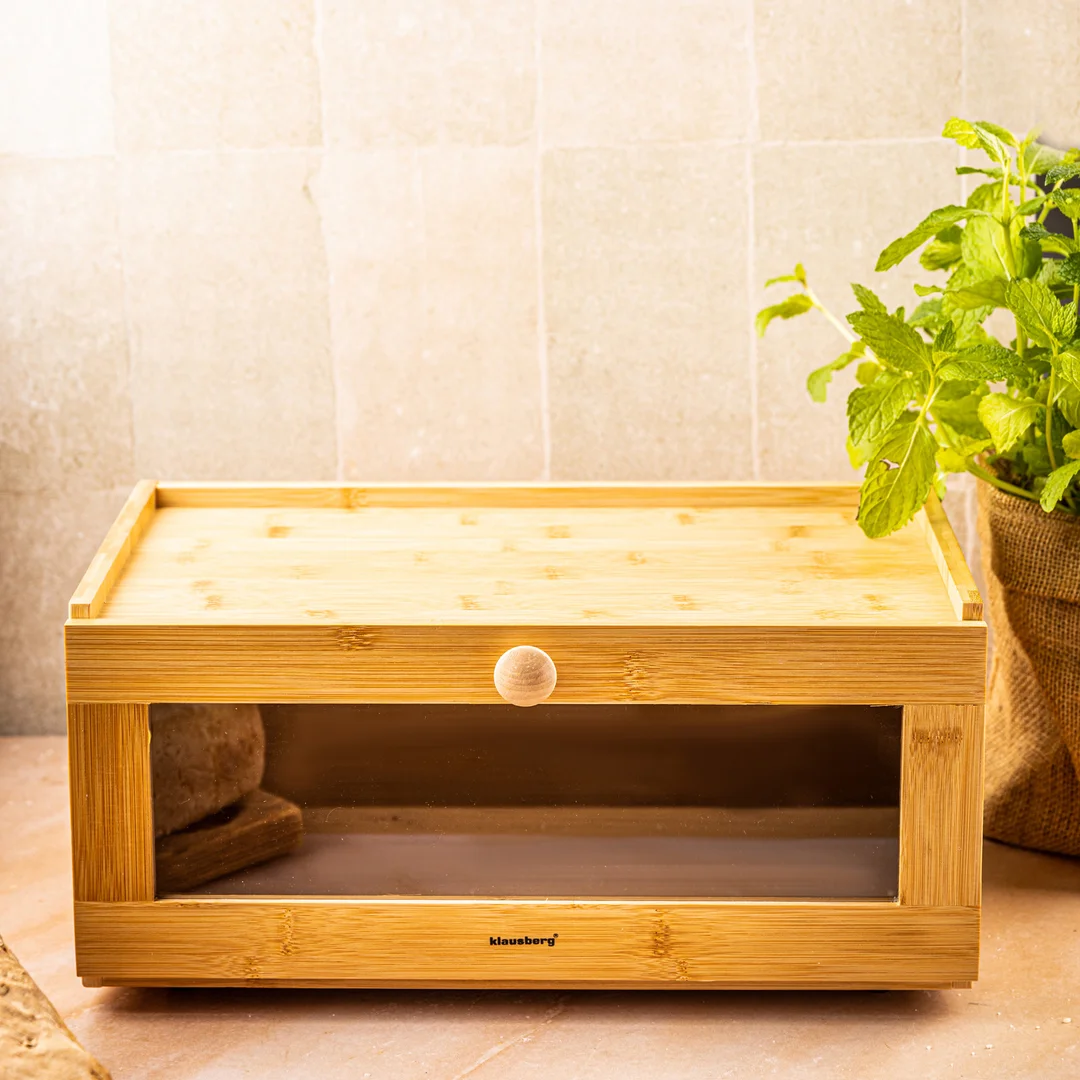 Chlebak bambusowy, akrylowy front, 40×24,5×19cm, Klausberg, KB-7924 — zdjęcie 10
