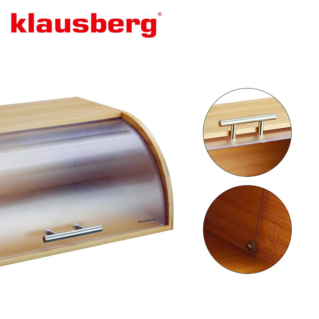 Chlebak bambusowy z akrylową pokrywą, Klausberg, KB-7874 — zdjęcie 12