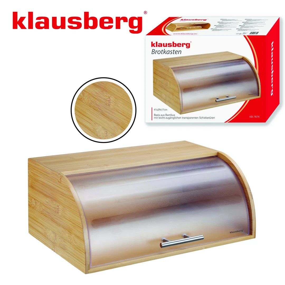 Chlebak bambusowy z akrylową pokrywą, Klausberg, KB-7874 — zdjęcie 13