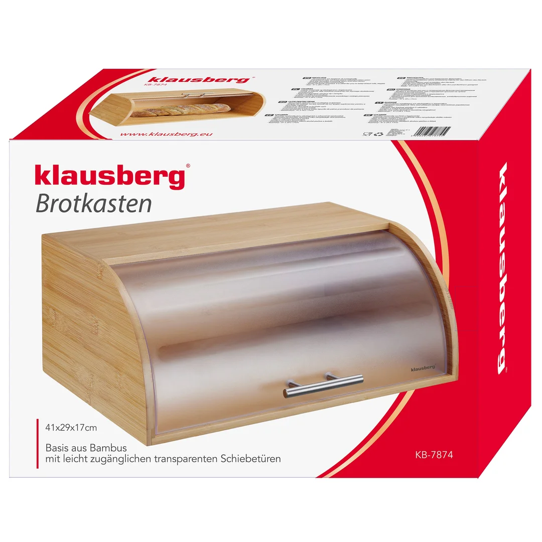Chlebak bambusowy z akrylową pokrywą, Klausberg, KB-7874 — zdjęcie 14