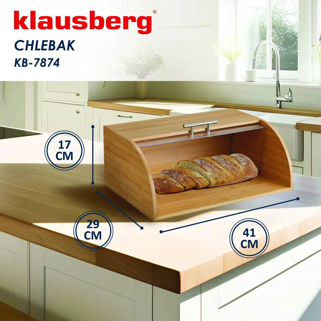 Chlebak bambusowy z akrylową pokrywą, Klausberg, KB-7874 — zdjęcie 9