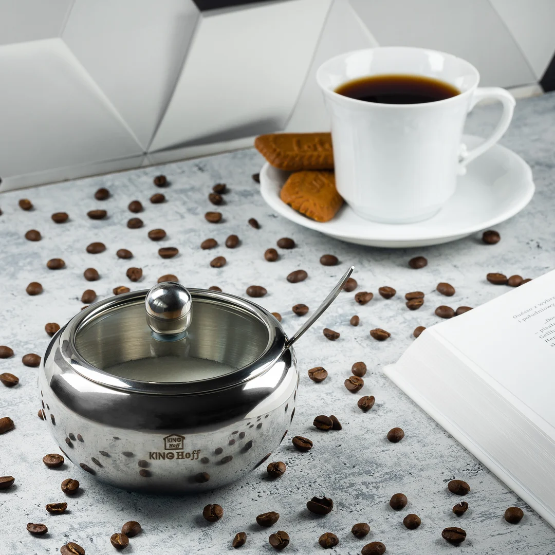 Cukiernica z łyżeczką, stal, 460ml Kinghoff — zdjęcie 2