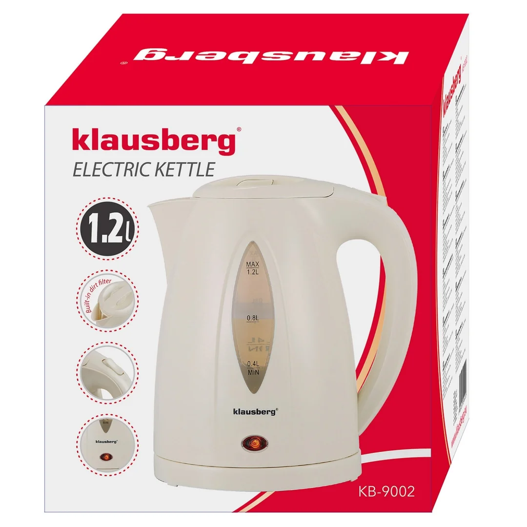 Czajnik elektryczny 1,2 L, kremowy, LED, szybkie gotowanie, Klausberg — zdjęcie 10