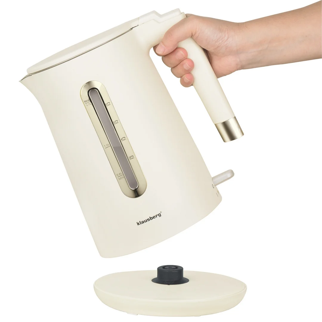 Czajnik elektryczny, 1,7 L, kremowy stal 304, Klausberg KB-9004 — zdjęcie 9