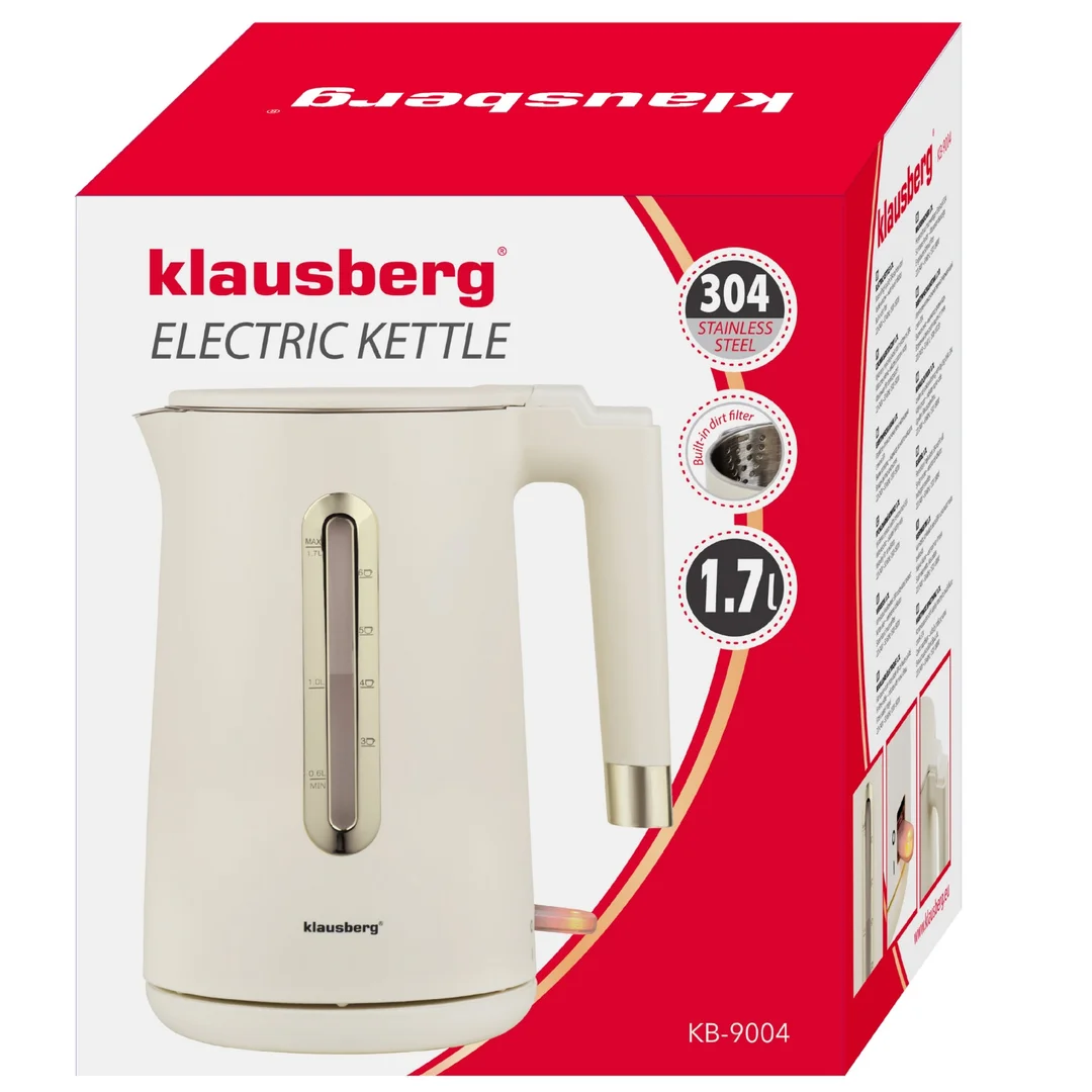 Czajnik elektryczny, 1,7 L, kremowy stal 304, Klausberg KB-9004 — zdjęcie 10