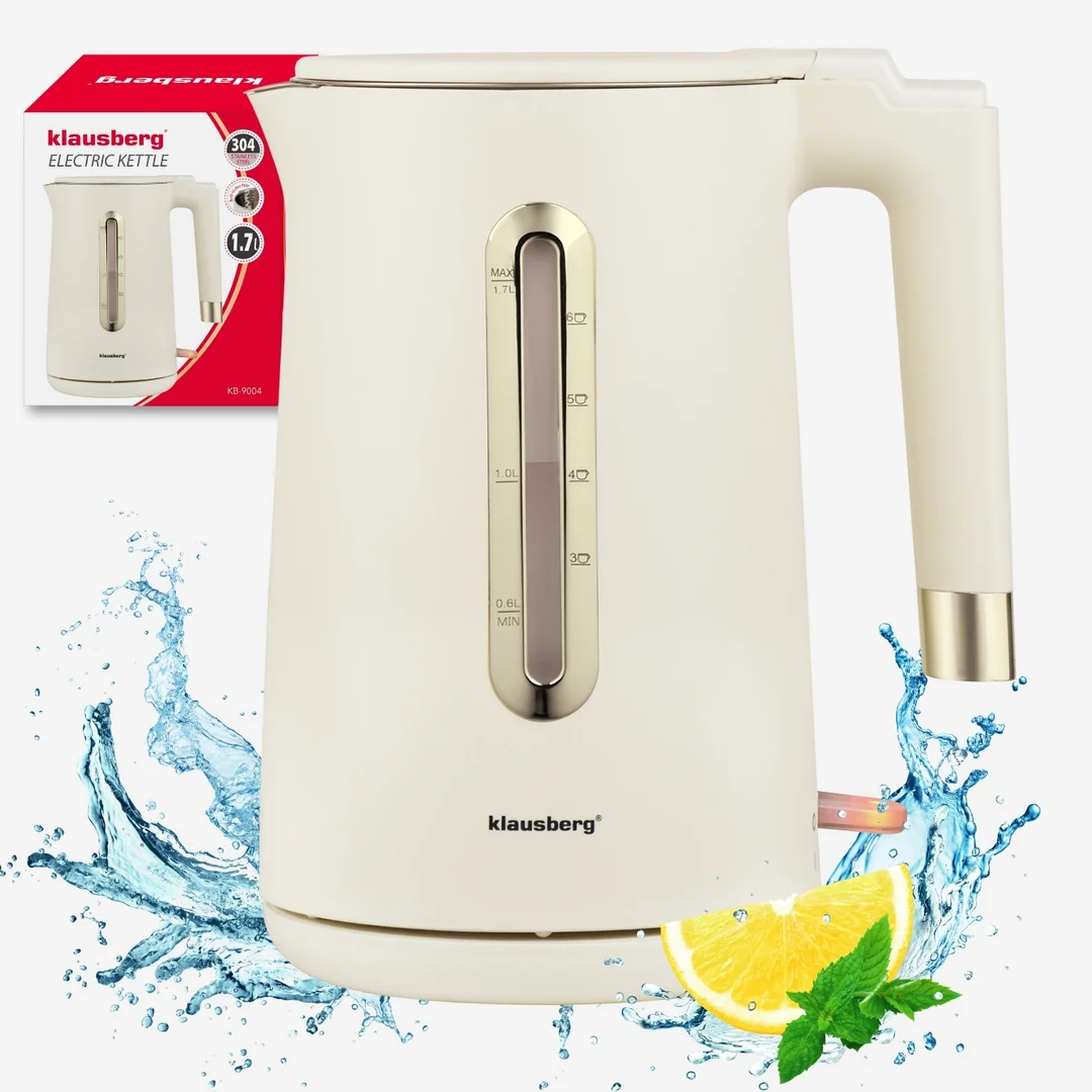 Czajnik elektryczny, 1,7 L, kremowy stal 304, Klausberg KB-9004 — zdjęcie 11