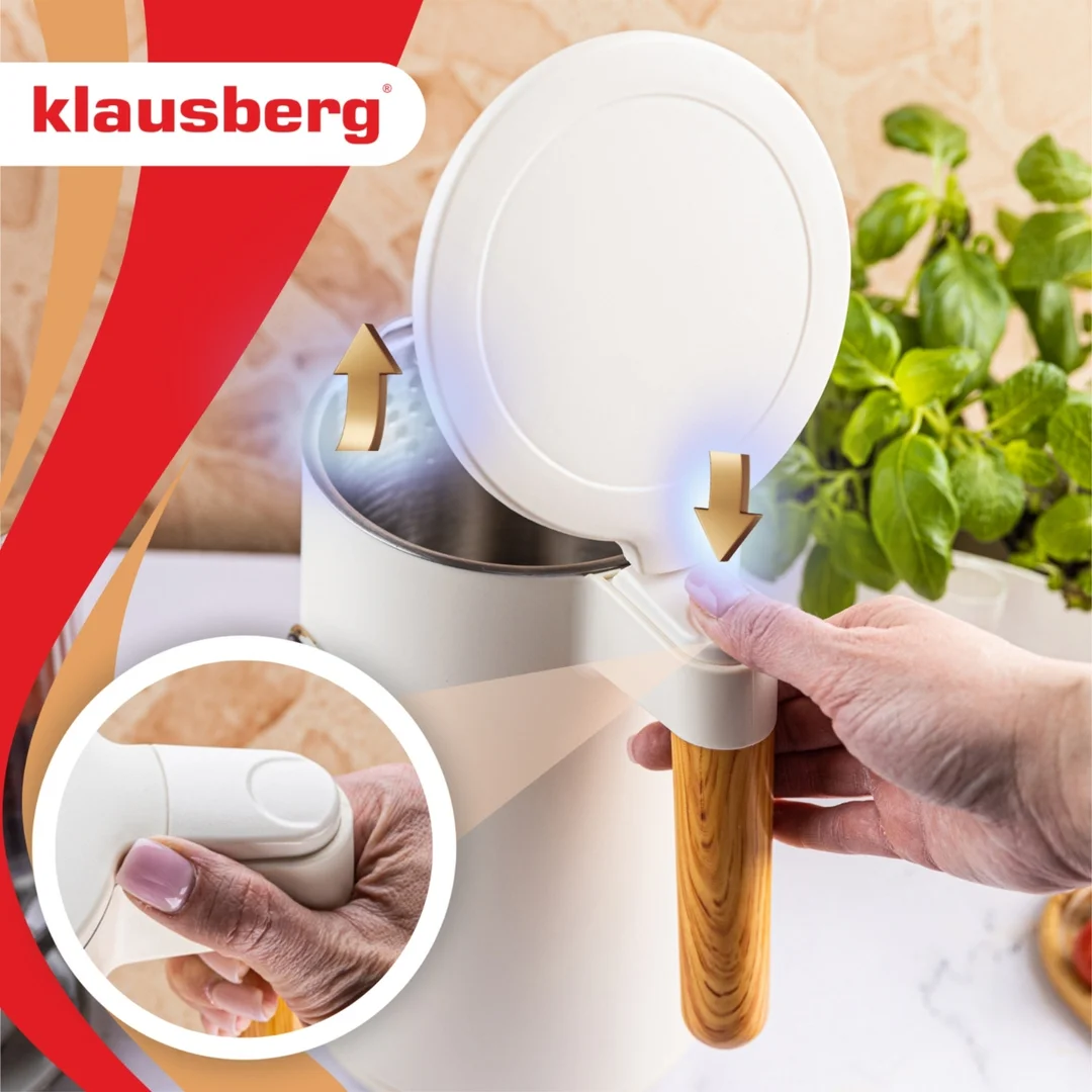 Czajnik elektryczny, 1,7L, LED dotykowy, regulacja temperatury, Klausberg — zdjęcie 3