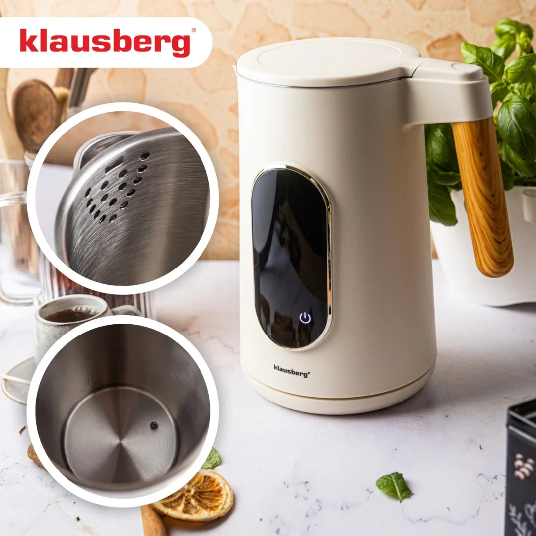 Czajnik elektryczny, 1,7L, LED dotykowy, regulacja temperatury, Klausberg — zdjęcie 10