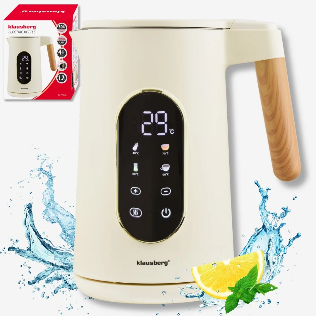 Czajnik elektryczny, 1,7L, LED dotykowy, regulacja temperatury, Klausberg — zdjęcie 11