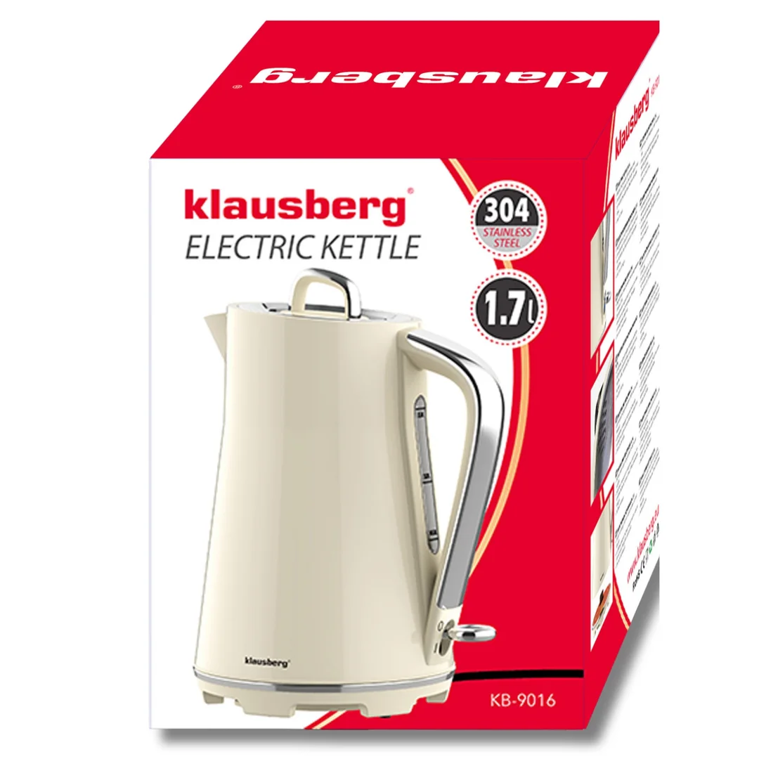 Czajnik elektryczny, stal nierdzewna, kremowy, 1,7l, 1850-2200W, Klausberg, KB-9016 — zdjęcie 6