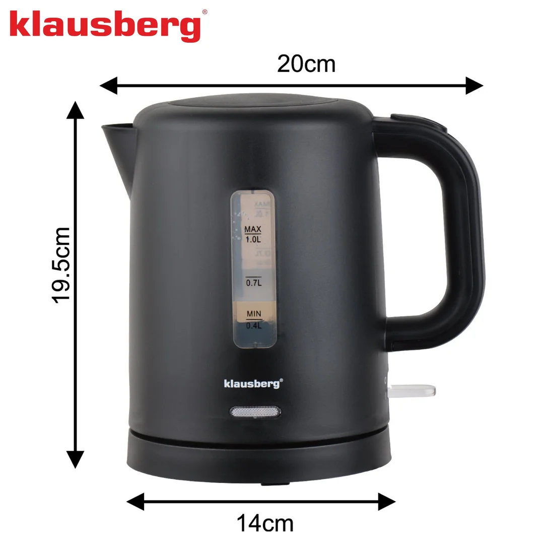 Czajnik elektryczny, turystyczny, czarny, 1,0L, Klausberg, KB-9046 — zdjęcie 5