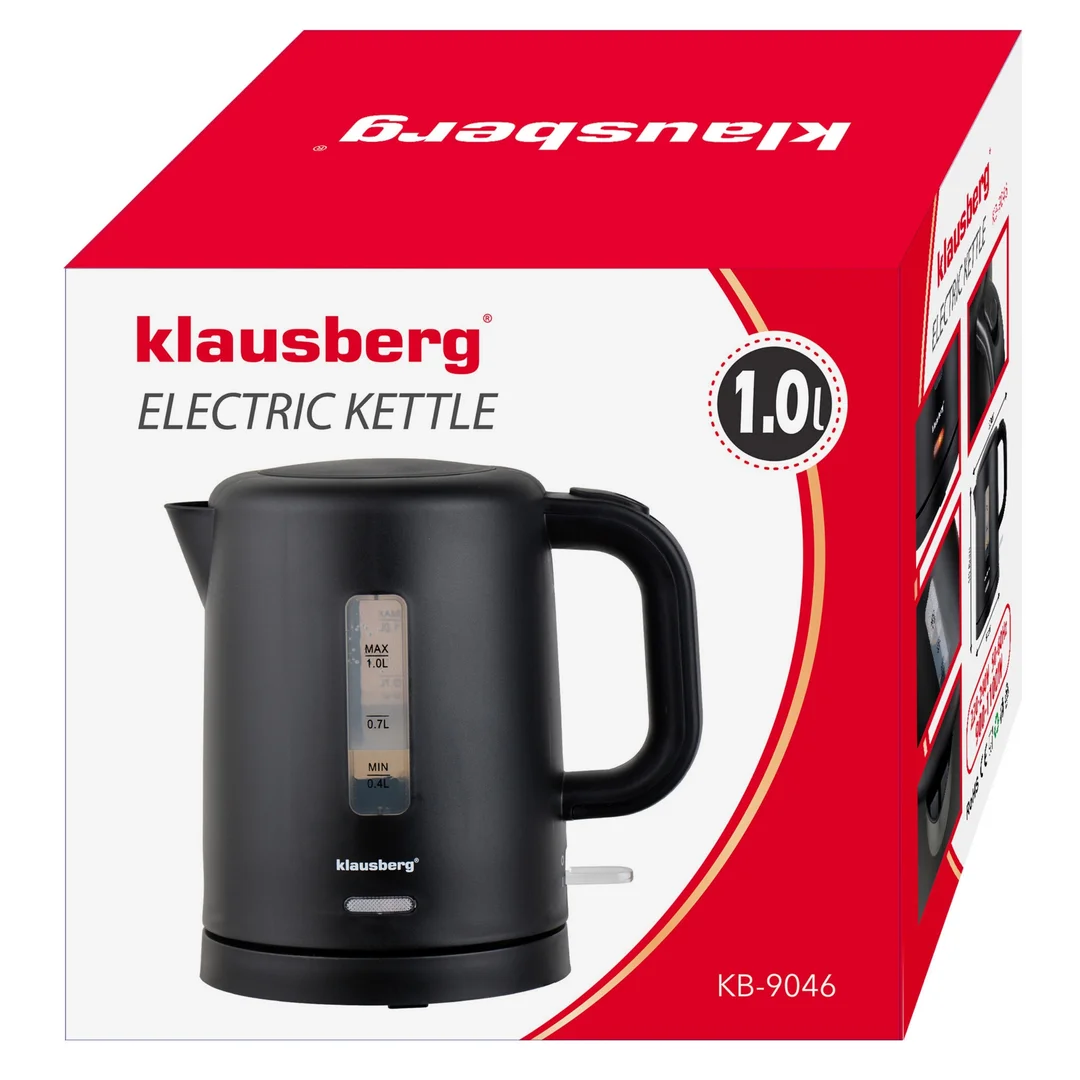 Czajnik elektryczny, turystyczny, czarny, 1,0L, Klausberg, KB-9046 — zdjęcie 6
