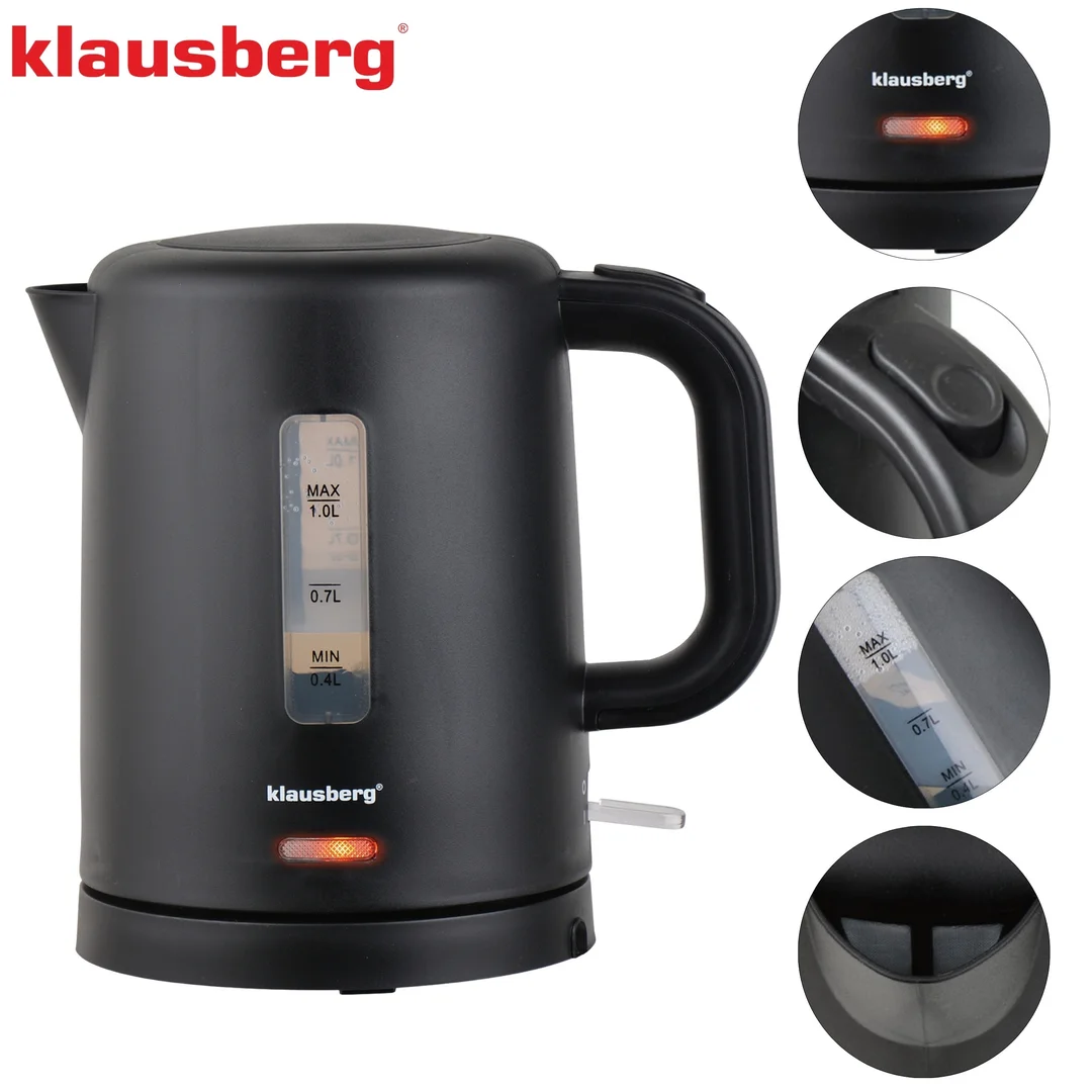 Czajnik elektryczny, turystyczny, czarny, 1,0L, Klausberg, KB-9046 — zdjęcie 9