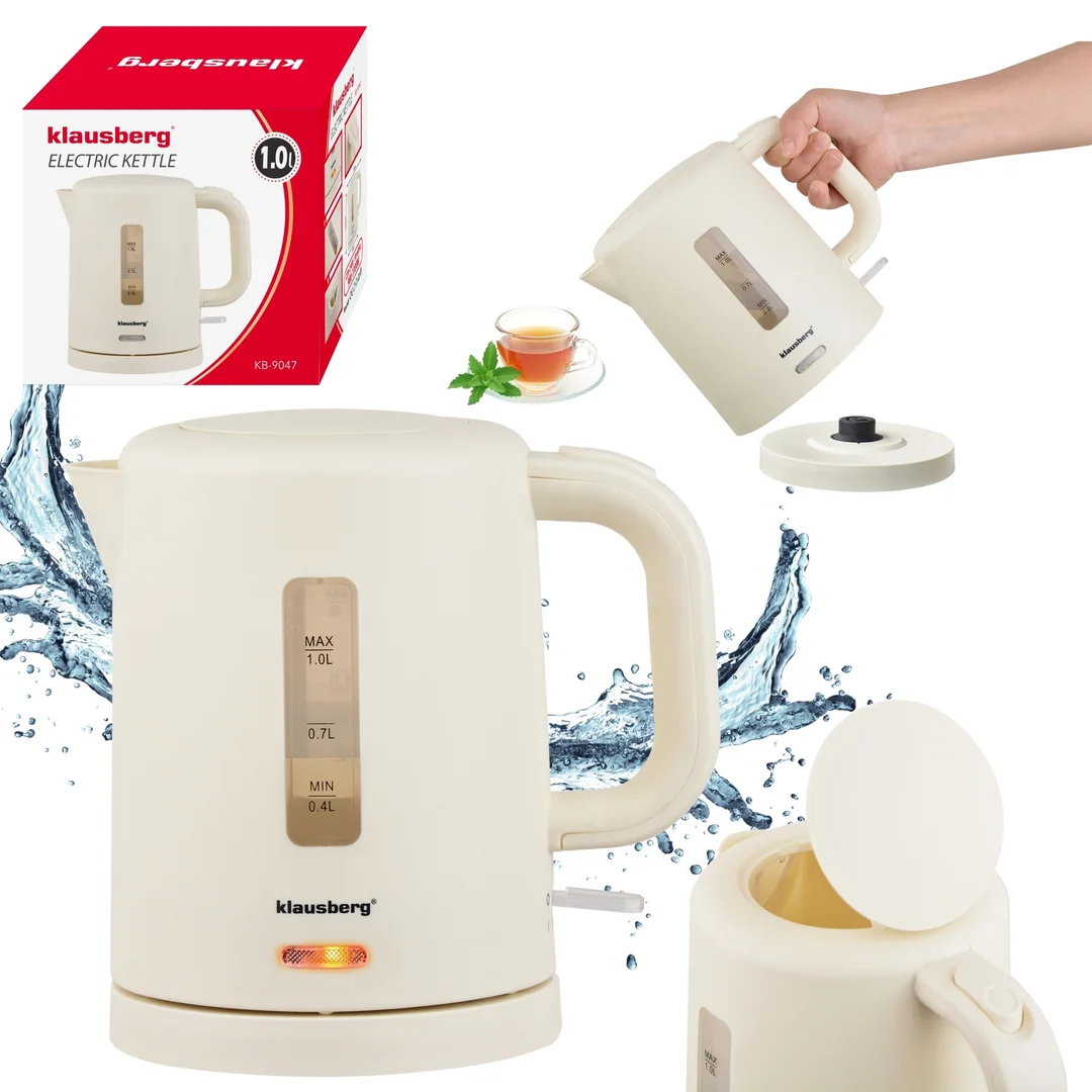 Czajnik elektryczny, turystyczny, kremowy, 1,0L, Klausberg, KB-9047 — zdjęcie 13