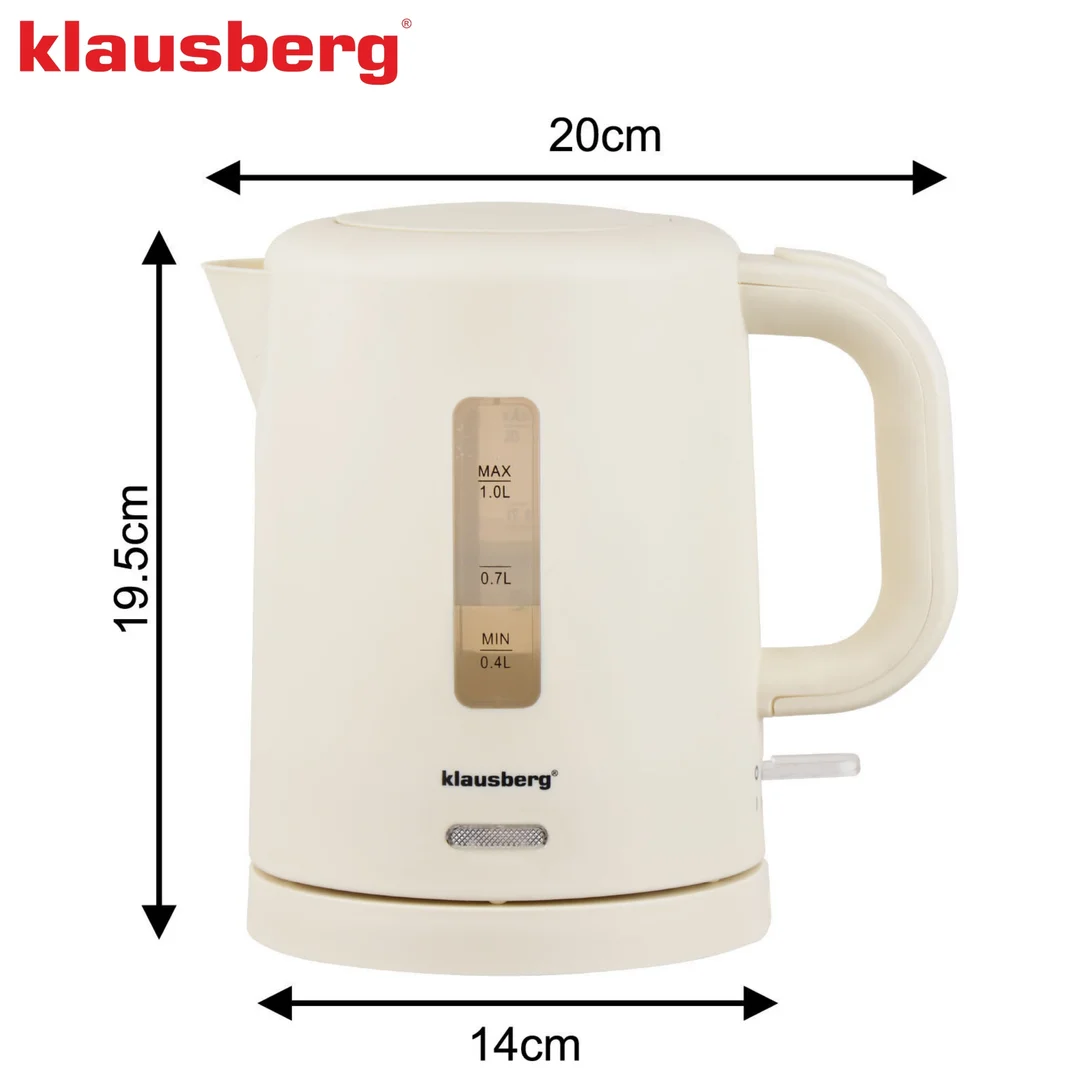 Czajnik elektryczny, turystyczny, kremowy, 1,0L, Klausberg, KB-9047 — zdjęcie 6