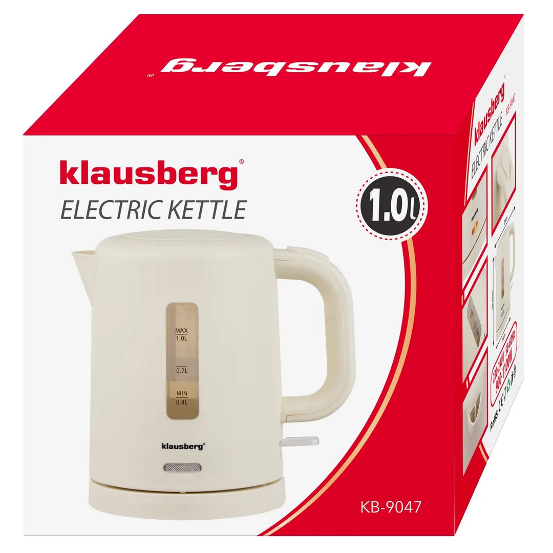 Czajnik elektryczny, turystyczny, kremowy, 1,0L, Klausberg, KB-9047 — zdjęcie 7