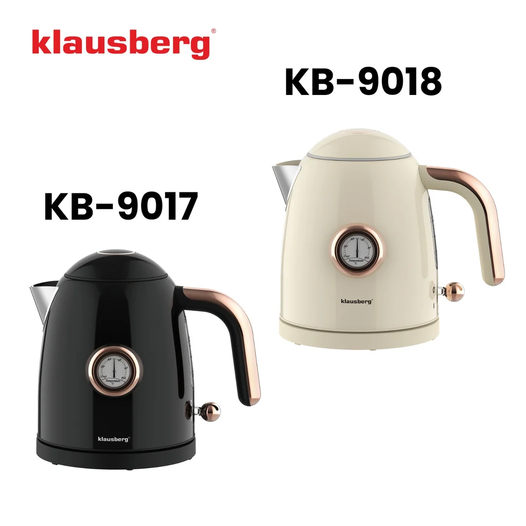 Czajnik elektryczny z termometrem, stal nierdzewna, kremowy, 1,0l, 1200W, Klausberg, KB-9018 — zdjęcie 13