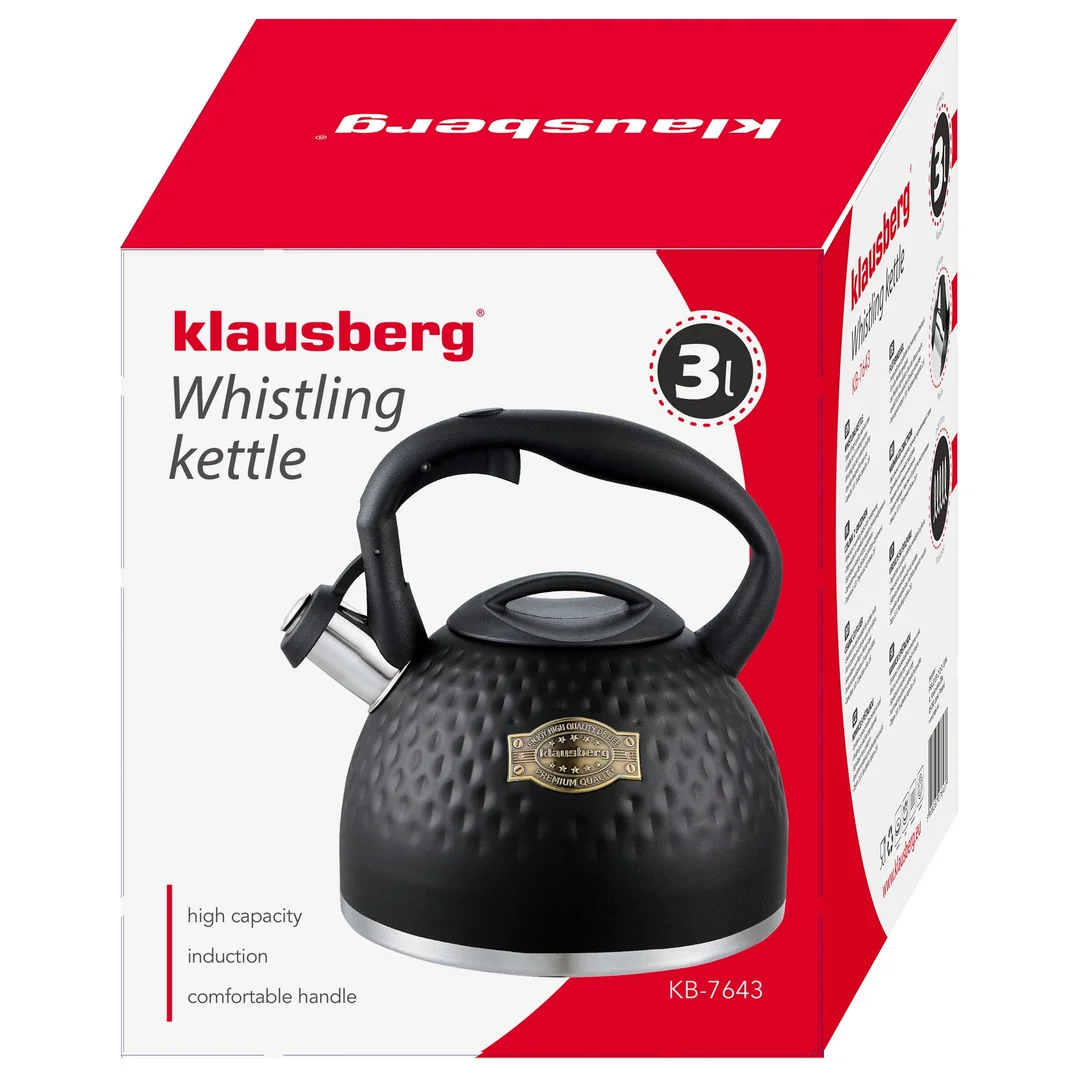 Czajnik, stal, 3l, czarny Klausberg, KB-7643 — zdjęcie 6