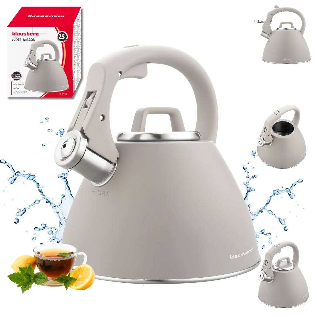 Czajnik stalowy 2,5 L w kolorze szary, Klausberg KB-7953 — zdjęcie 13