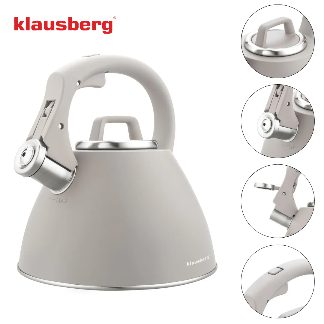 Czajnik stalowy 2,5 L w kolorze szary, Klausberg KB-7953 — zdjęcie 14
