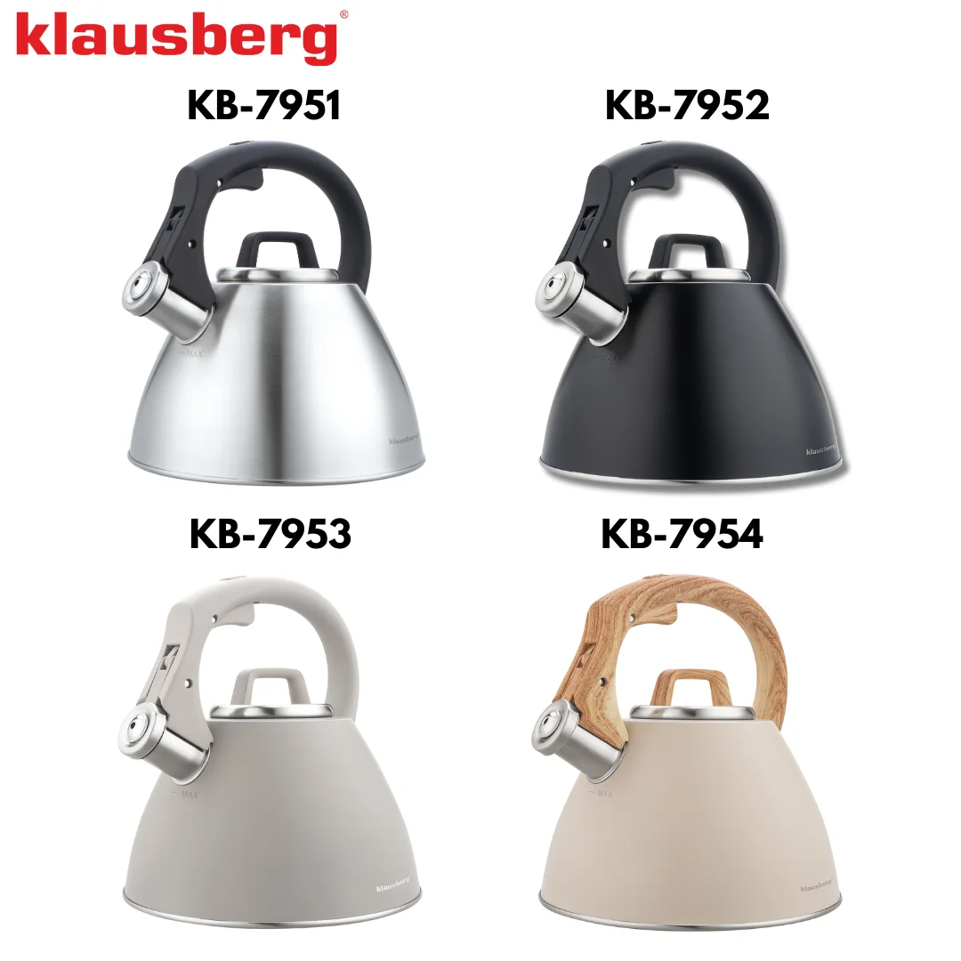 Czajnik stalowy 2,5 L z gwizdkiem i uchwytem Soft-Touch, Klausberg KB-7951 — zdjęcie 12