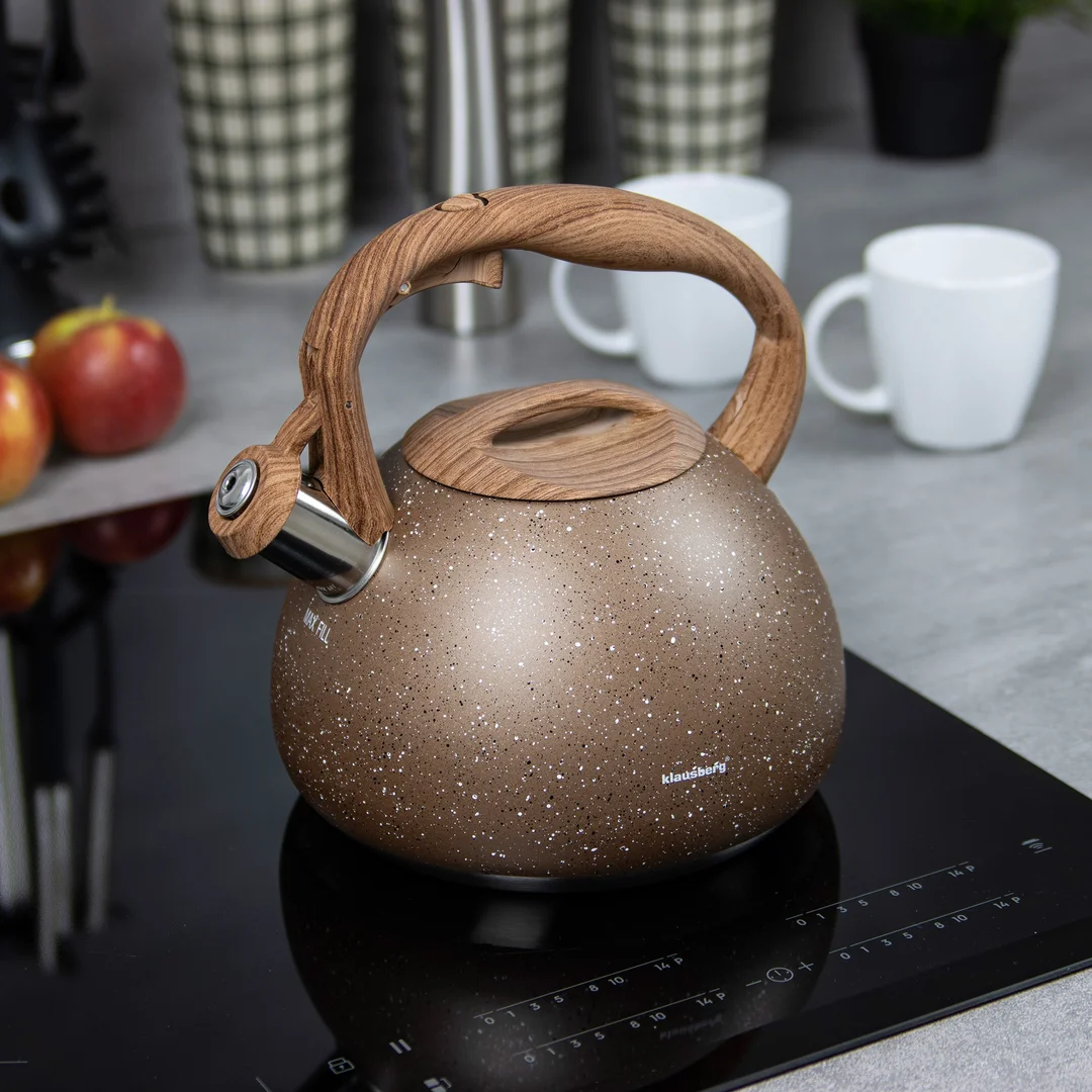 Czajnik tradycyjny 2,8l, brązowy marmurek Klausberg — zdjęcie 2