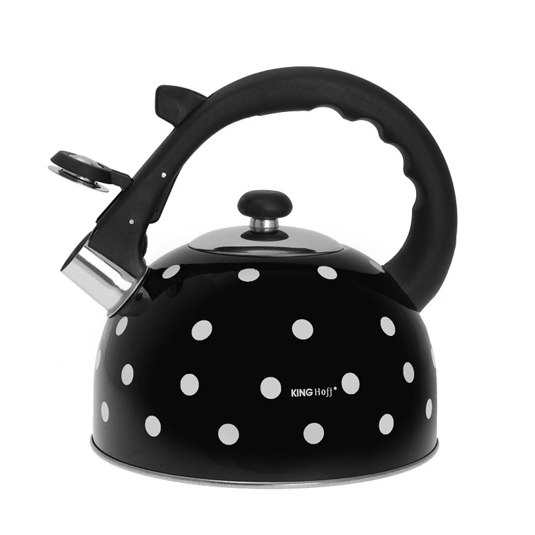 Czajnik tradycyjny, stal, 2,6l w kropki Kinghoff — zdjęcie 3