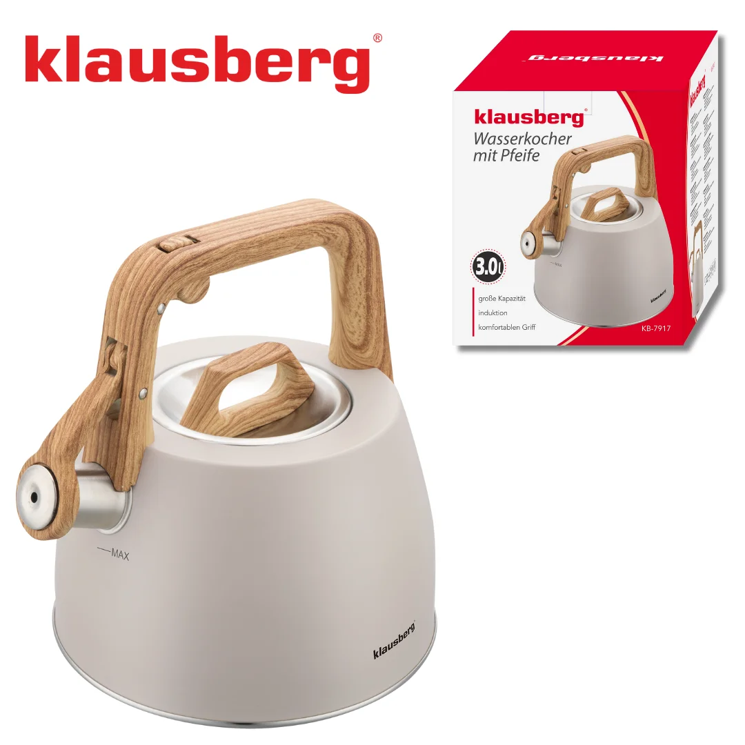 Czajnik tradycyjny, z gwizdkiem, beżowy, 2,5l, Klausberg, KB-7917 — zdjęcie 7