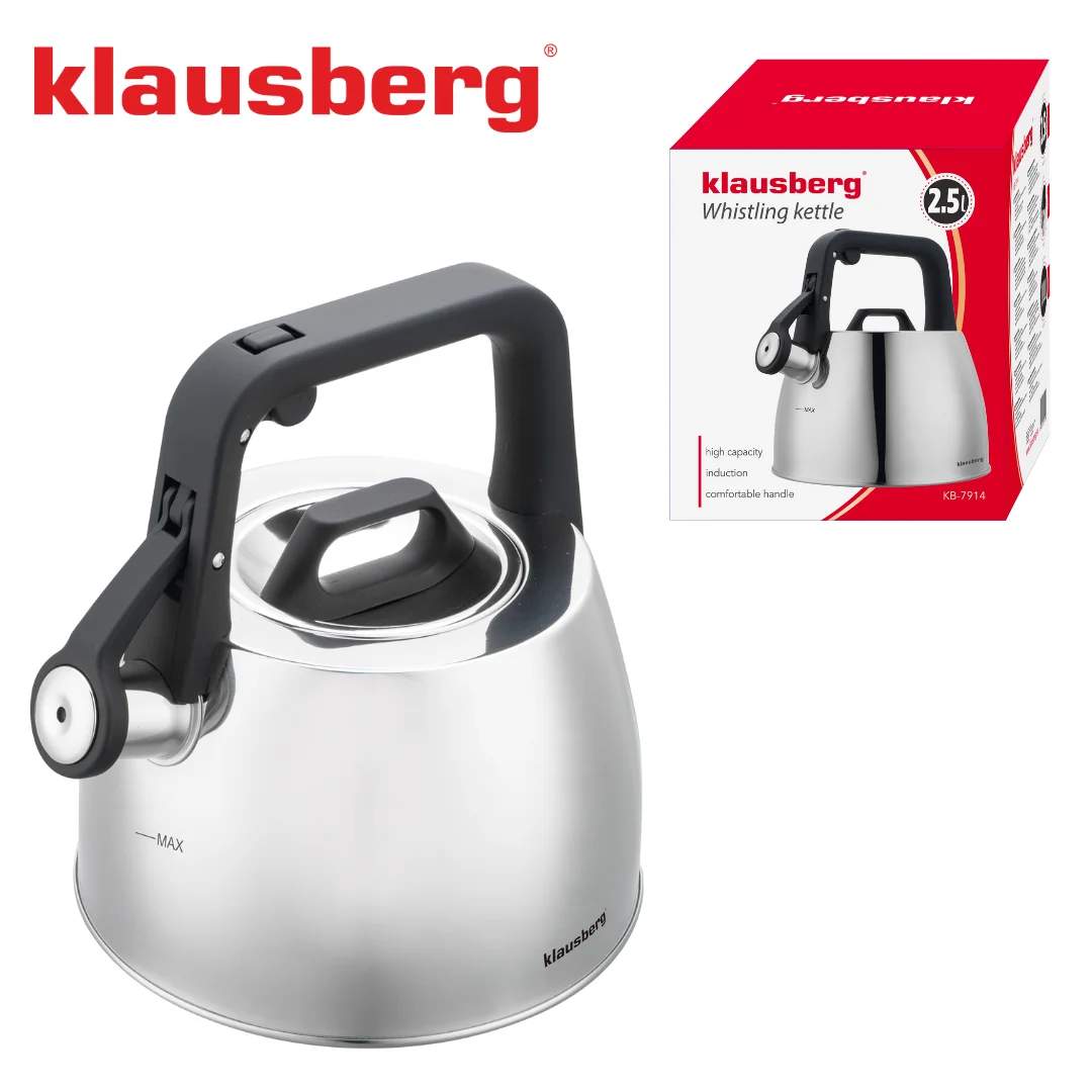 Czajnik tradycyjny, z gwizdkiem, srebrny, 2,5l, Klausberg, KB-7914 — zdjęcie 15
