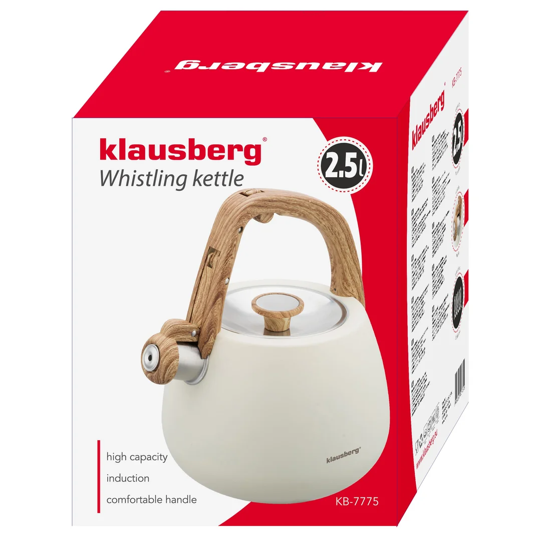 Czajnik z gwizdkiem, beżowy, 2.5L, Klausberg, KB-7775 — zdjęcie 13