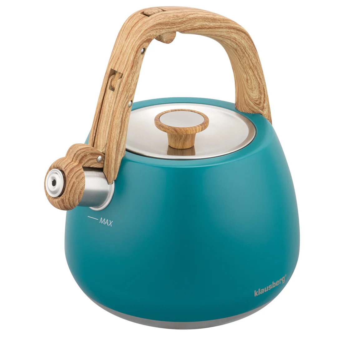 Czajnik z gwizdkiem, tradycyjny, 2,5L, turkusowy kolor, Klausberg, KB-9040 — zdjęcie 13