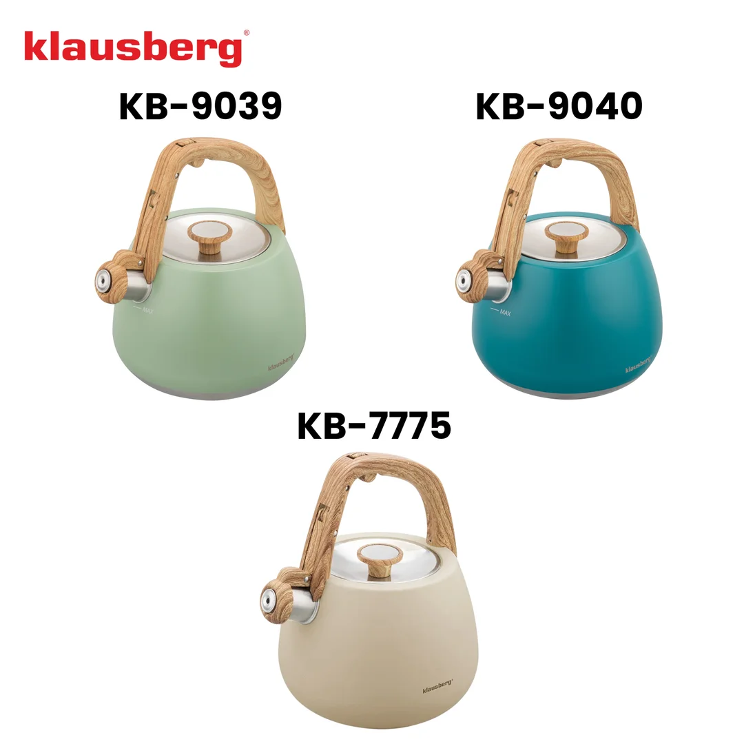Czajnik z gwizdkiem, tradycyjny, 2,5L, zielony kolor, Klausberg, KB-9039 — zdjęcie 9