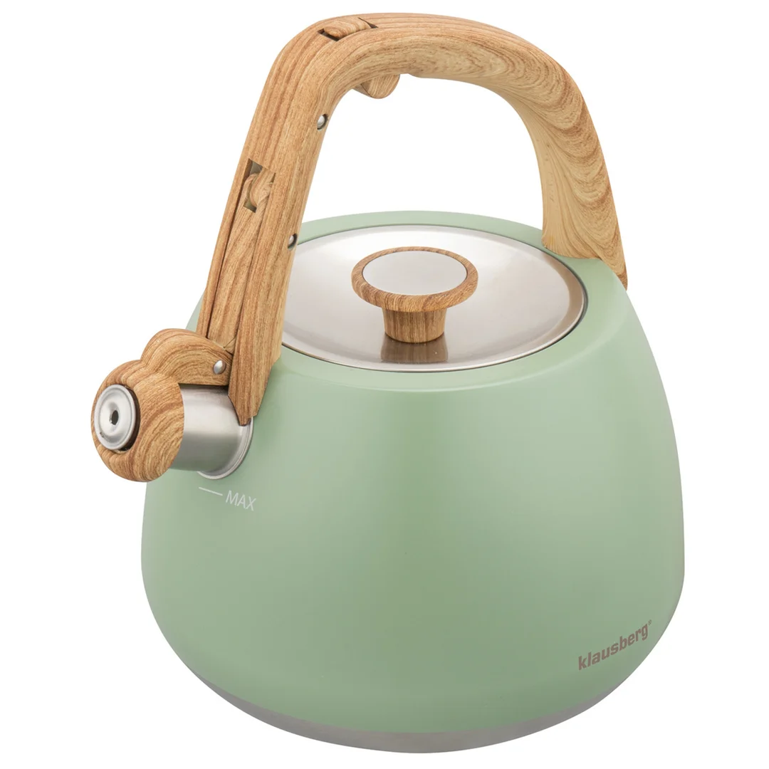 Czajnik z gwizdkiem, tradycyjny, 2,5L, zielony kolor, Klausberg, KB-9039 — zdjęcie 10