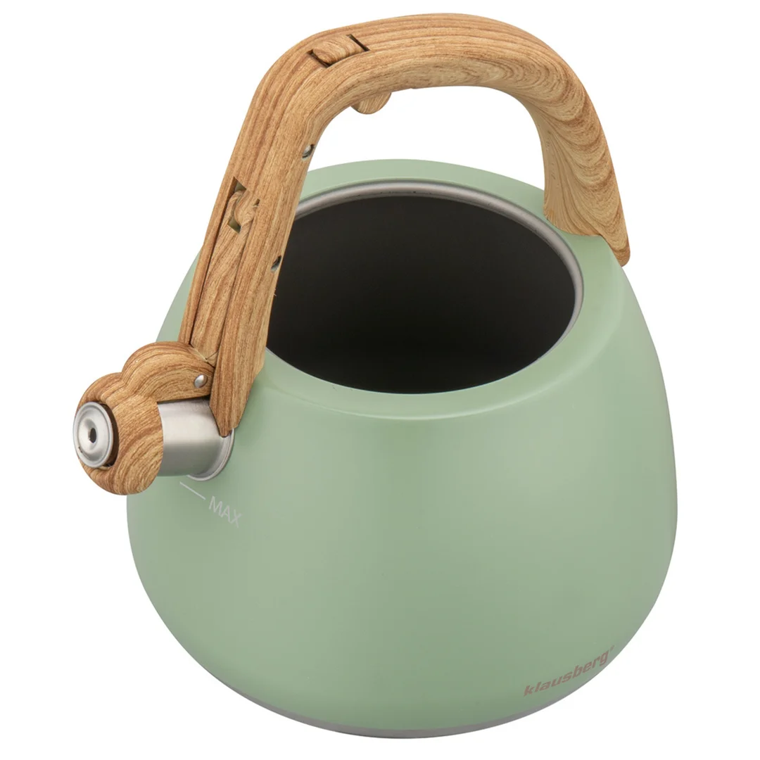 Czajnik z gwizdkiem, tradycyjny, 2,5L, zielony kolor, Klausberg, KB-9039 — zdjęcie 11