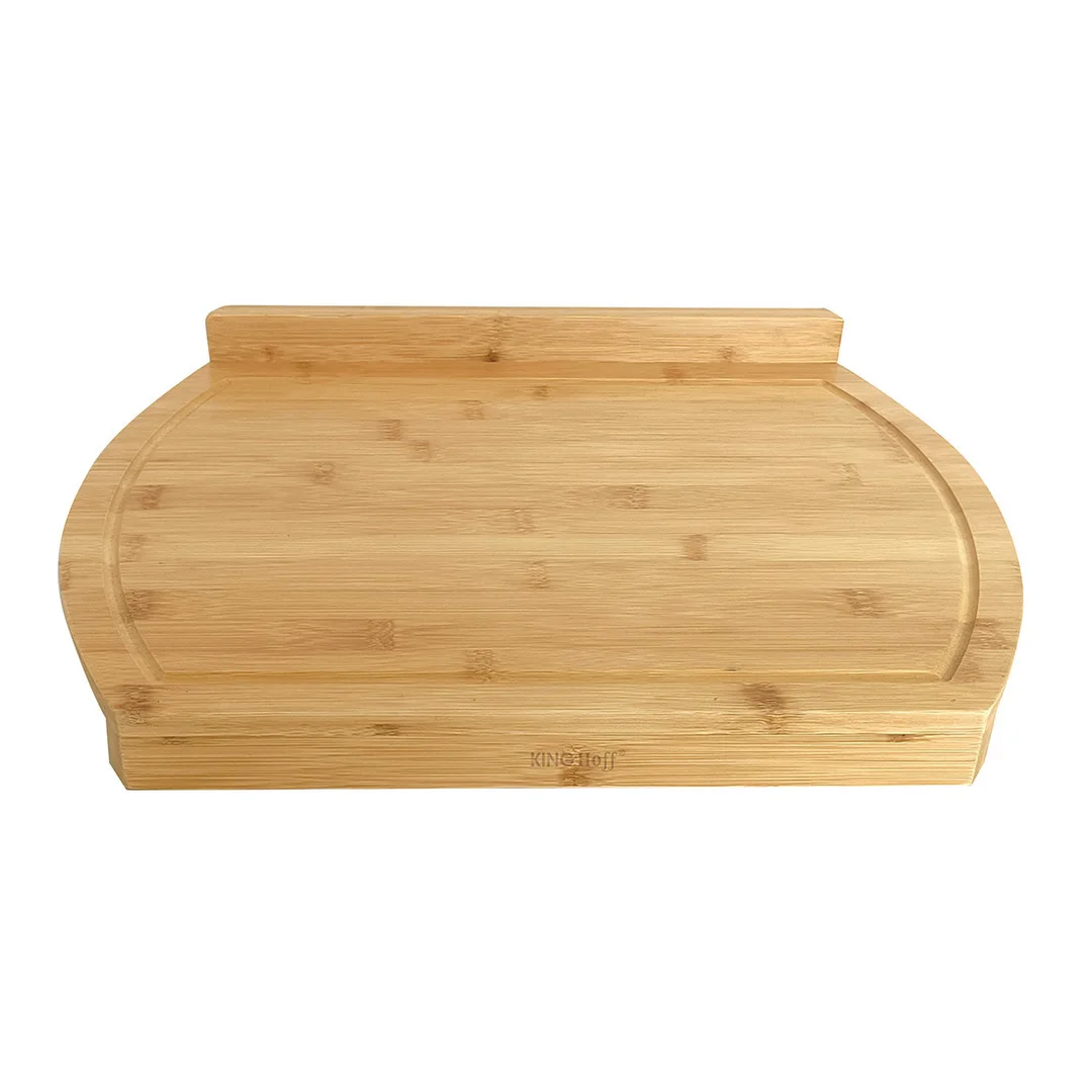 Deska do krojenia z rantem blokującym 45x33x4cm, bambus KINGHoff — zdjęcie 4