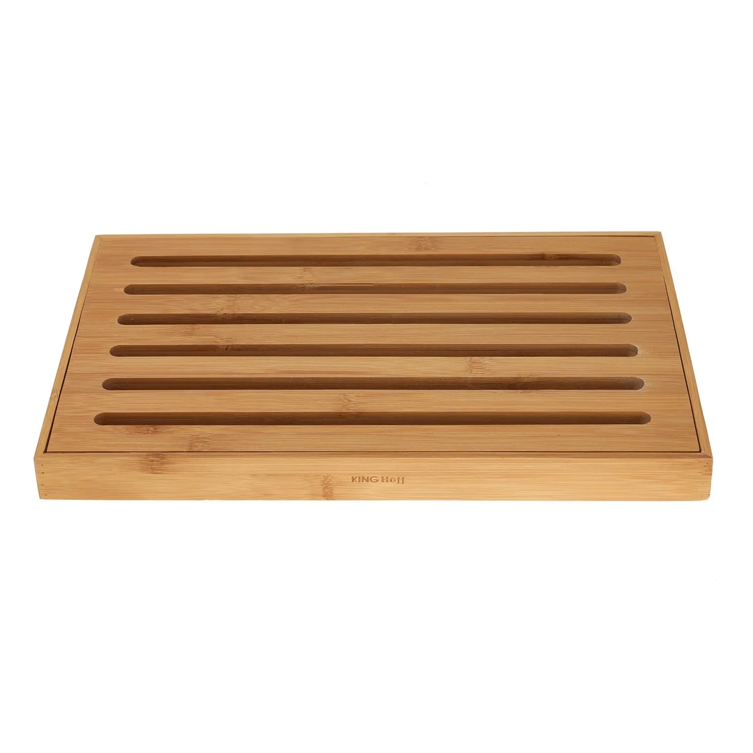 Deska do krojenia z tacą, bambus 37x23,5x3cm Kinghoff — zdjęcie 5