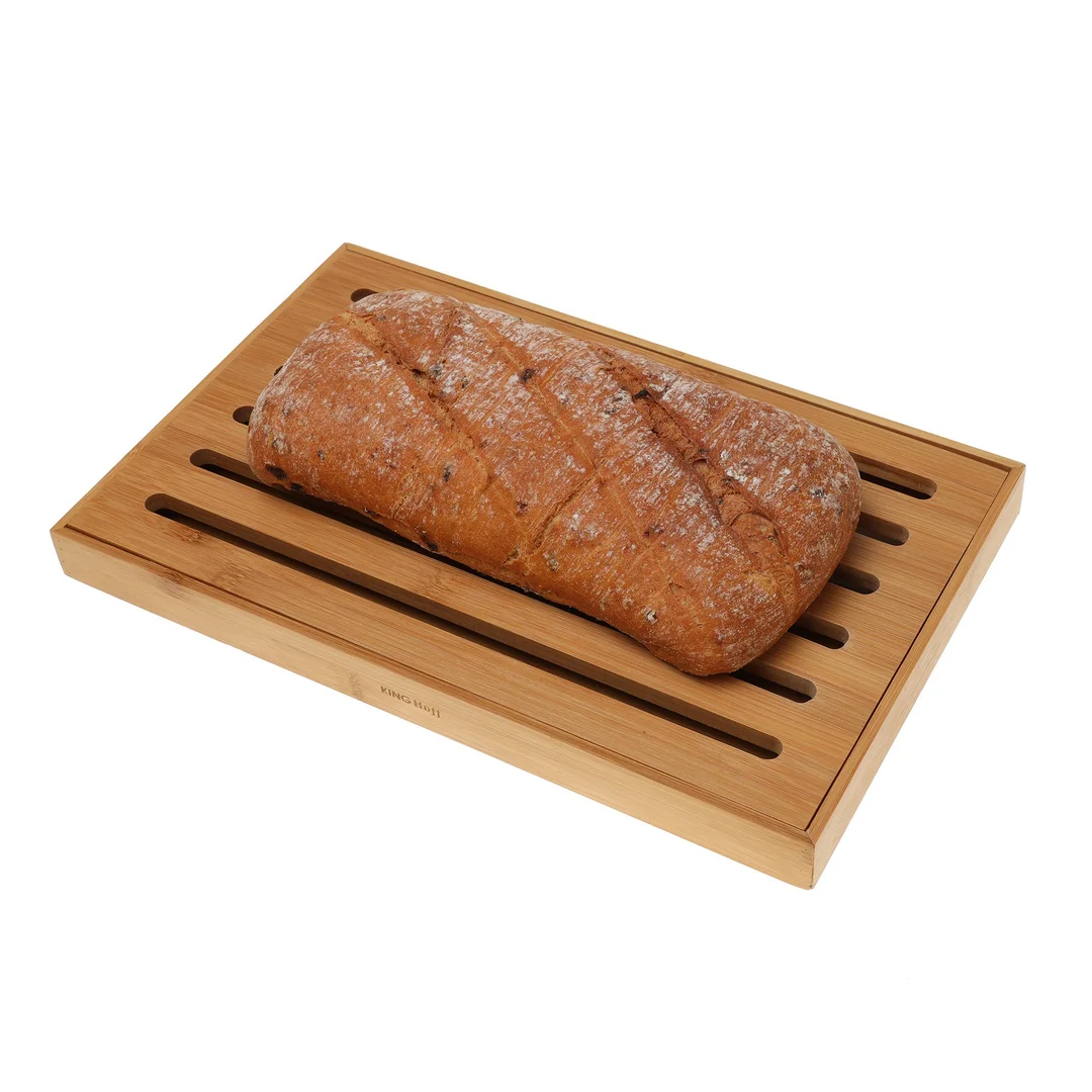 Deska do krojenia z tacą, bambus 37x23,5x3cm Kinghoff — zdjęcie 6