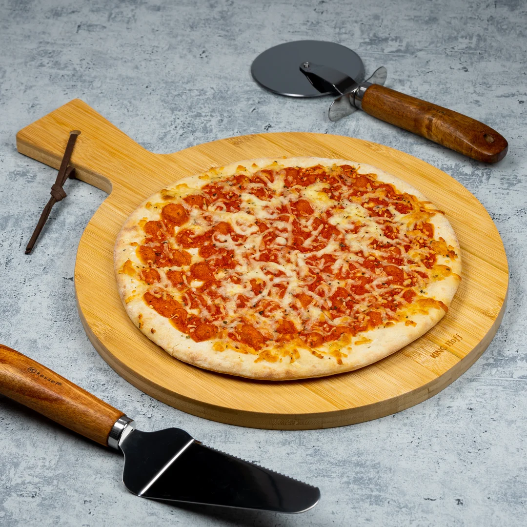 Deska do serwowania pizzy Ø30cm, bambus KINGHoff — zdjęcie 2