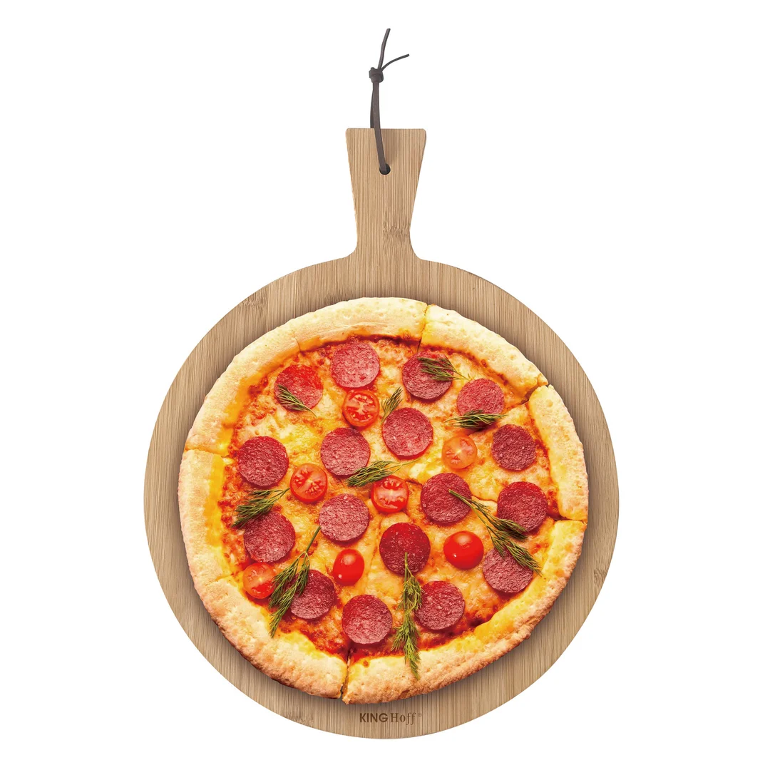 Deska do serwowania pizzy Ø30cm, bambus KINGHoff — zdjęcie 4