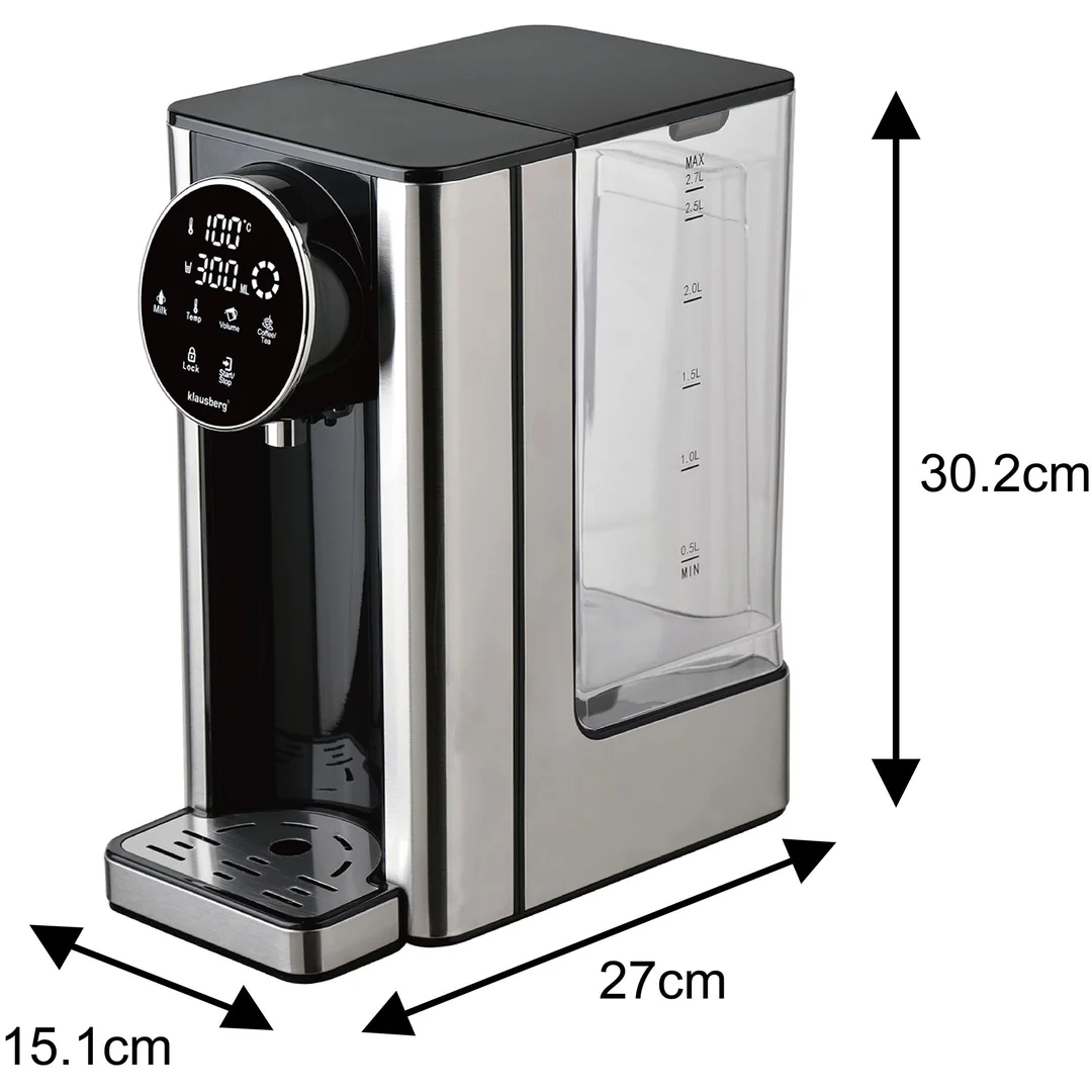 Dozownik gorącej wody, dyspenser, dotykowy panel LED, regulacja temperatury i objętości, 2,7l, Klausberg, KB-7880 — zdjęcie 16