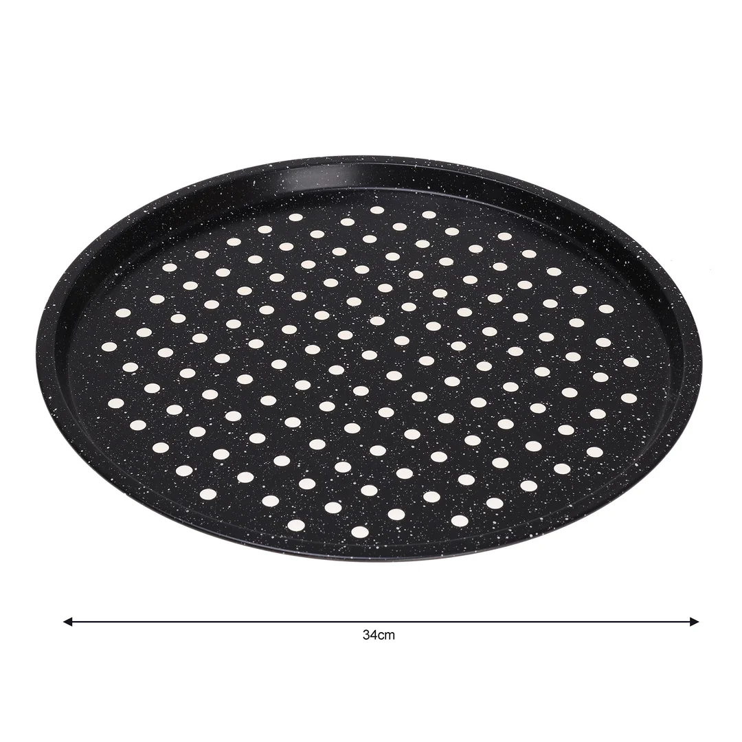 Forma, blacha do pizzy, czarny marmurek Ø34cm Klausberg — zdjęcie 4