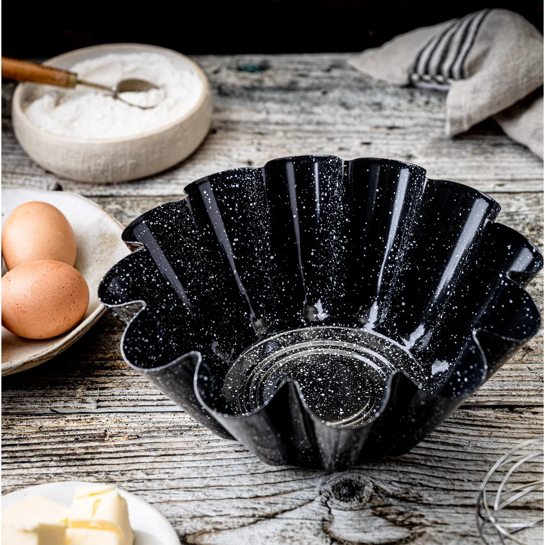 Forma do pieczenia ciasta, metalowa, z powłoką nieprzywieralną, czarna, średnica 23,5 cm, Klausberg, KB-7837 — zdjęcie 3