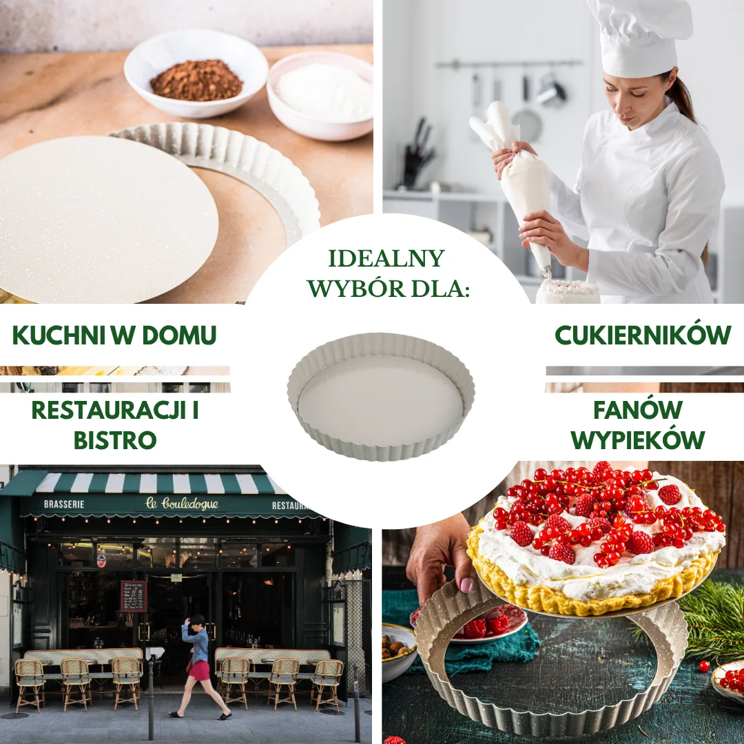 Forma do tarty z wyjmowanym dnem Ø25 cm, stal węglowa, marmurkowa powłoka non-stick, beżowa, KINGHoff, KH-1969 — zdjęcie 4