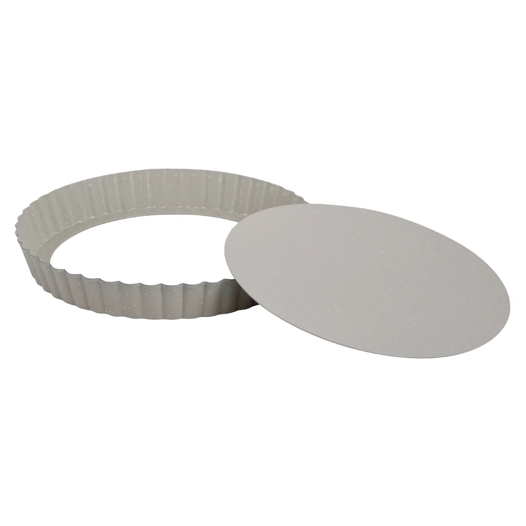 Forma do tarty z wyjmowanym dnem Ø25 cm, stal węglowa, marmurkowa powłoka non-stick, beżowa, KINGHoff, KH-1969 — zdjęcie 8